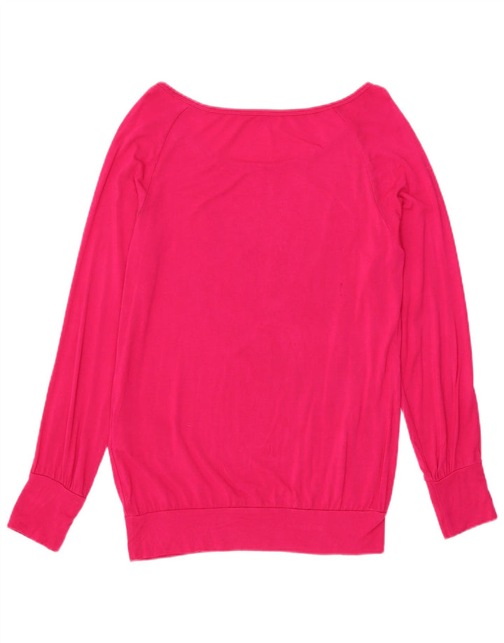 Top gráfico feminino Nike manga comprida UK 14 médio rosa viscose