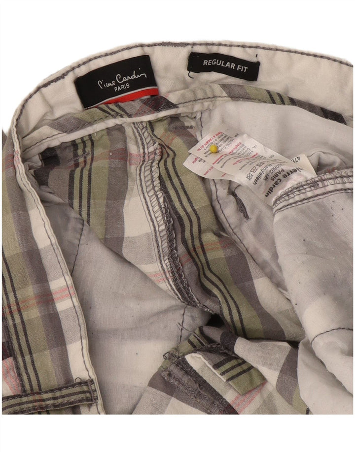 Pierre Cardin Mens Regular Fit Chino Shorts W34 Grande Xadrez Multicolorido