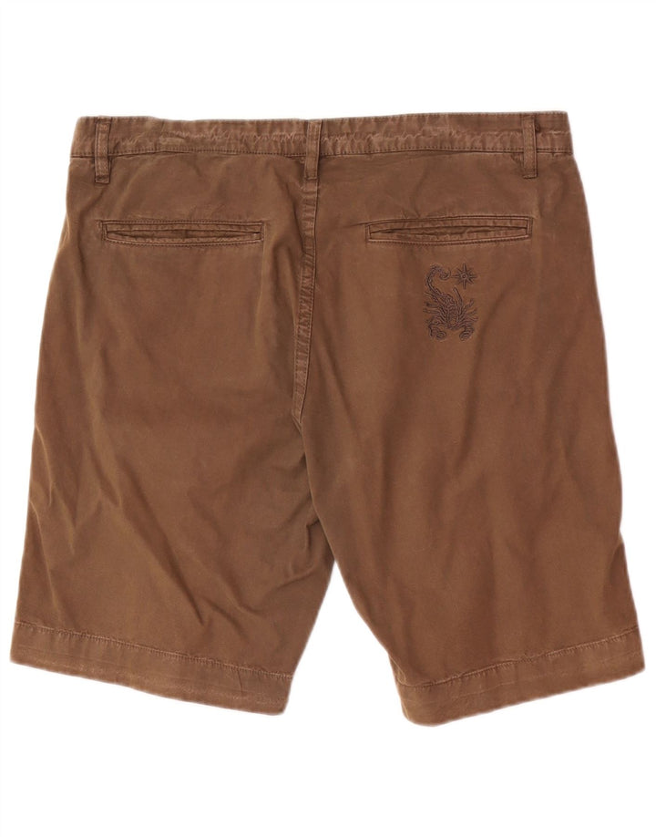 Scorpion Bay Mens Regular Chino Shorts W33 Algodão Marrom Médio