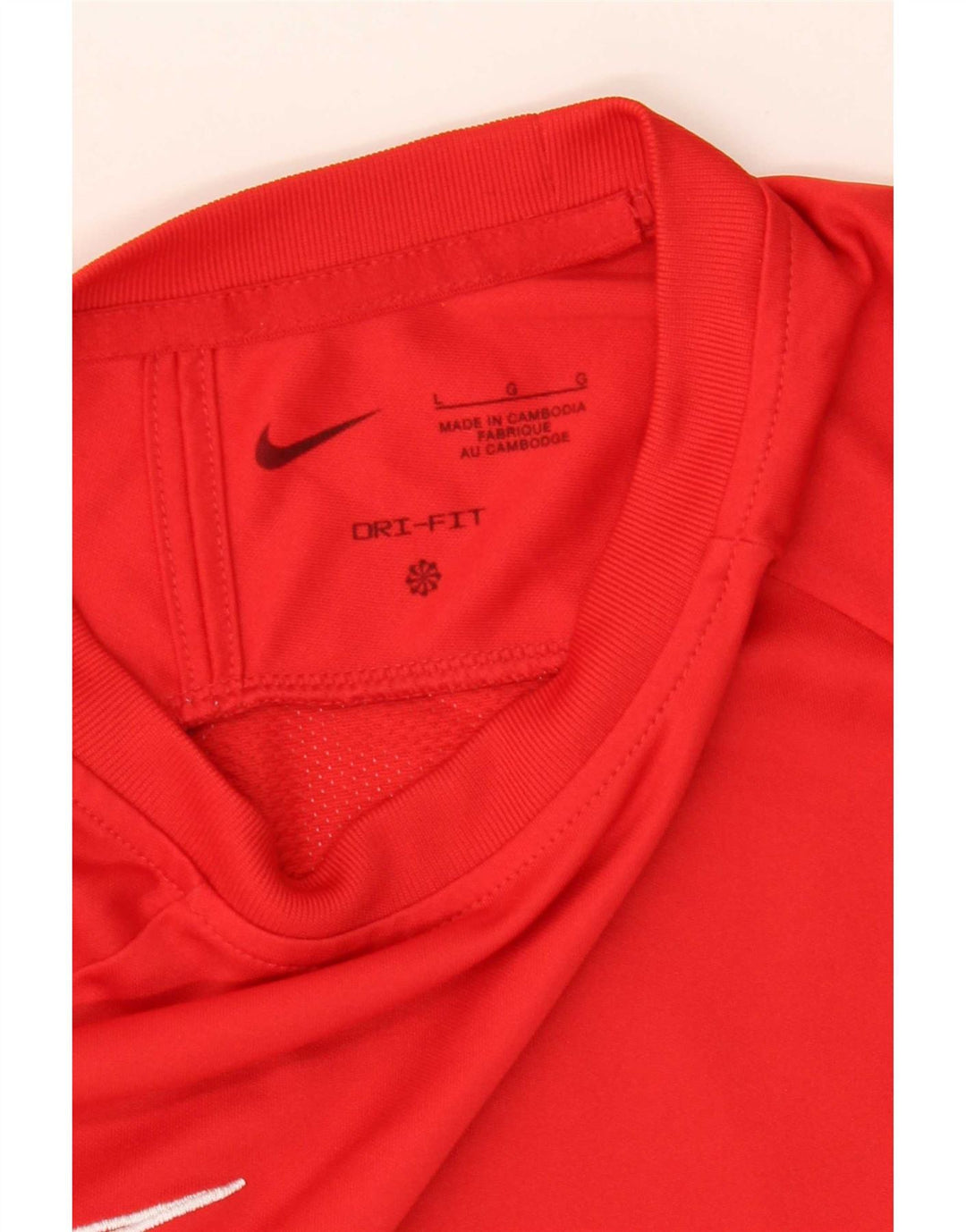 Camiseta masculina Nike Dri Fit Top grande bloco colorido vermelho