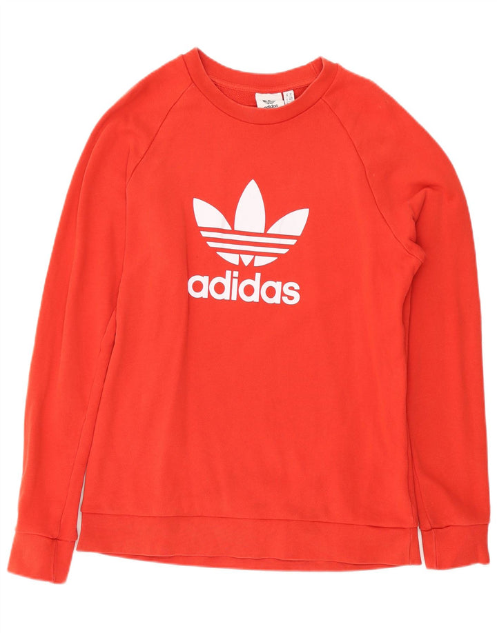 Adidas Mens Graphic Moletom Jumper Médio Algodão Vermelho
