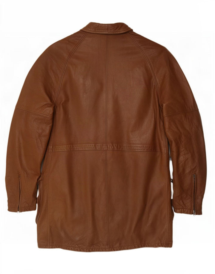 Casaco de couro feminino vintage IT 50 XL marrom