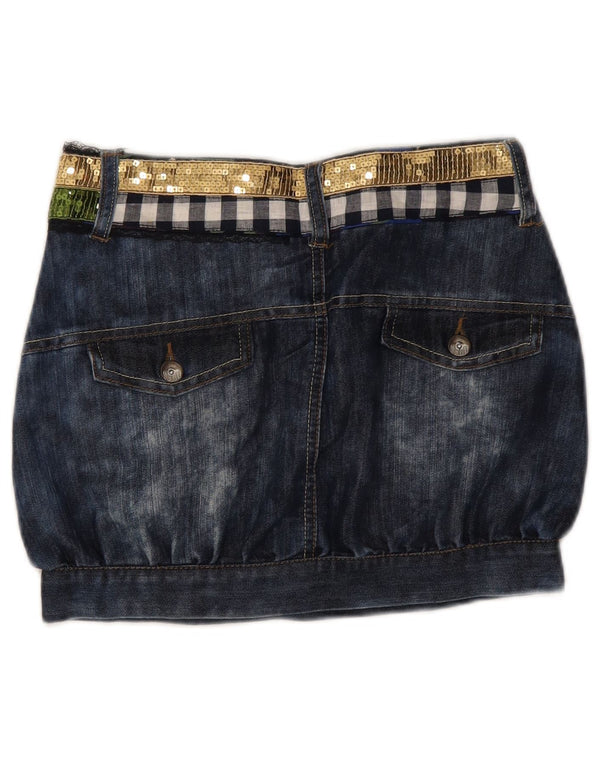 Desigual Mini saia jeans para meninas 11-12 anos W26 Azul marinho Colourblock
