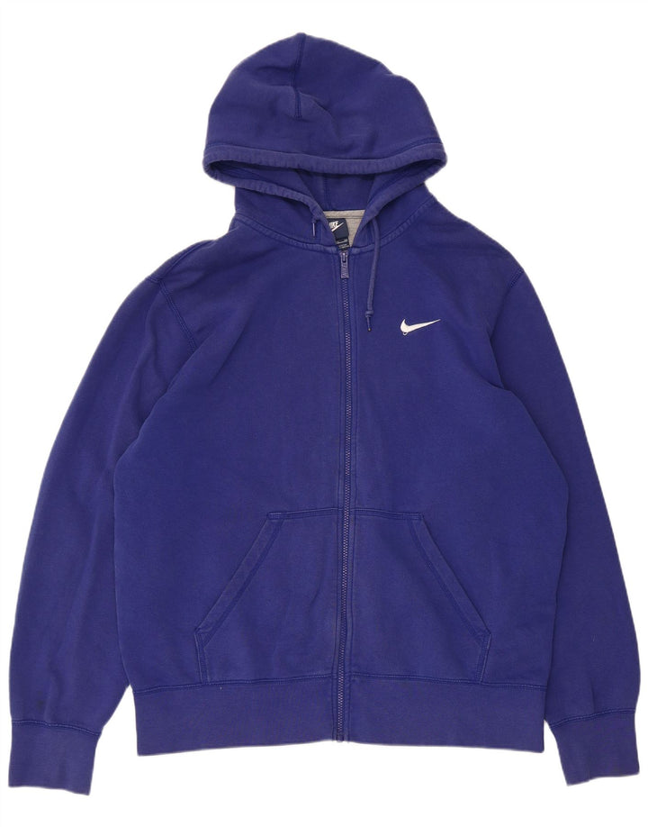 Suéter Nike masculino com capuz e zíper XL azul algodão