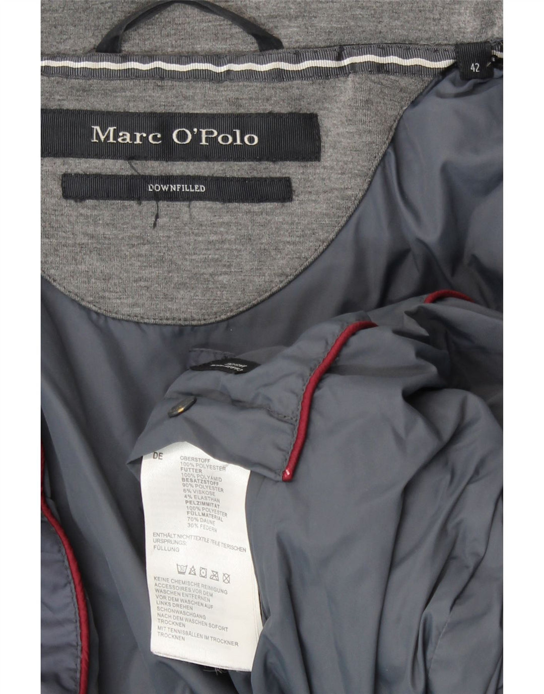 Casaco acolchoado feminino Marc O'Polo IT 42 poliamida cinza médio