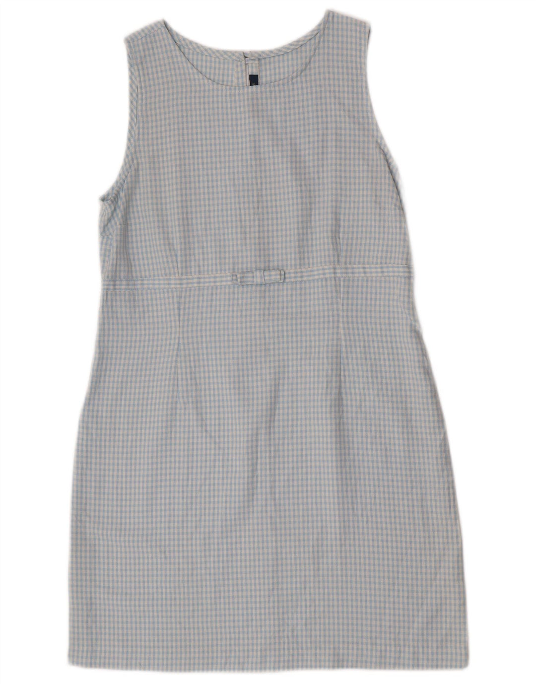 Conjunto feminino vintage de 3 botões e 2 peças IT 46 grande azul guingão viscose