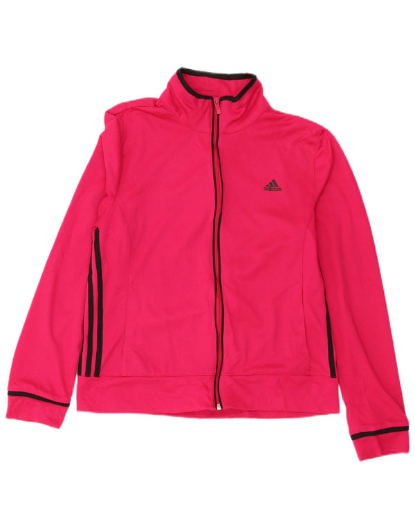 Adidas Womens Tracksuit Top Jacket UK 18 XL Rosa Poliéster