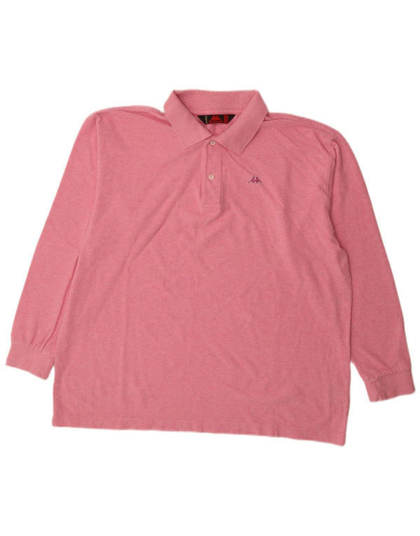 Camisa polo masculina Kappa de manga comprida regular fit 2XL algodão rosa