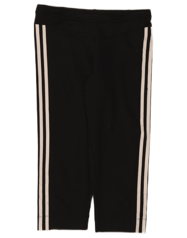 Adidas Womens Climalite Capri Calças de treino UK 14 Médio Preto