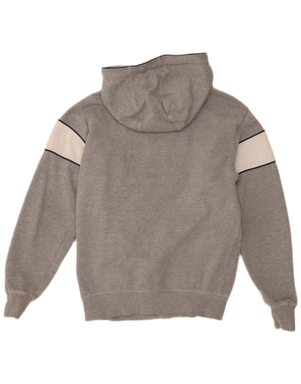 Ellesse moletom feminino com capuz e gola com zíper gráfico UK 10 bloco cinza pequeno