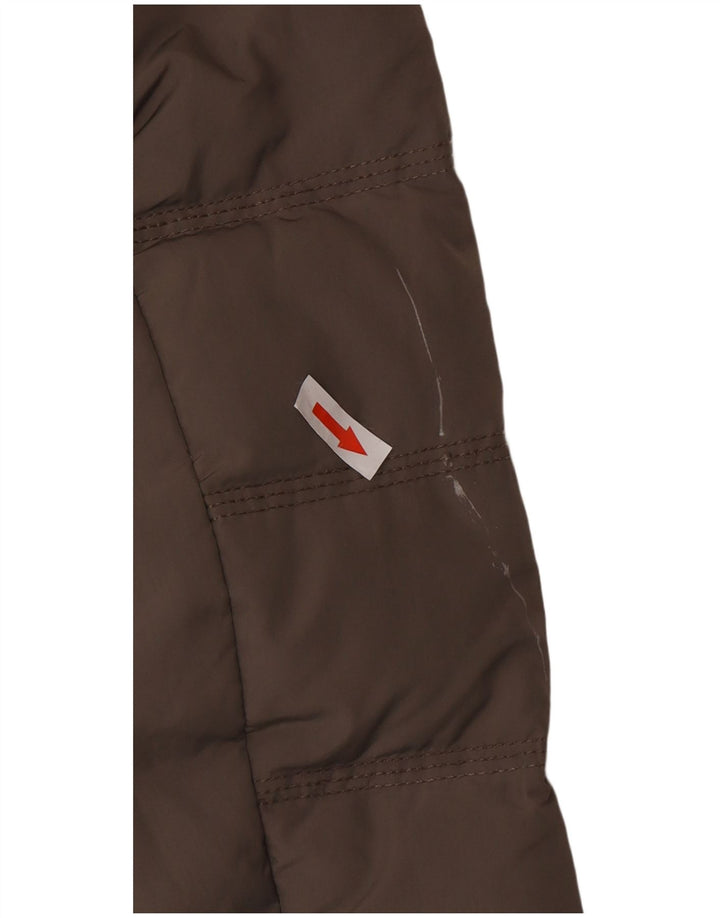 Casaco acolchoado com capuz feminino Woolrich UK 6 XS poliéster cinza inverno