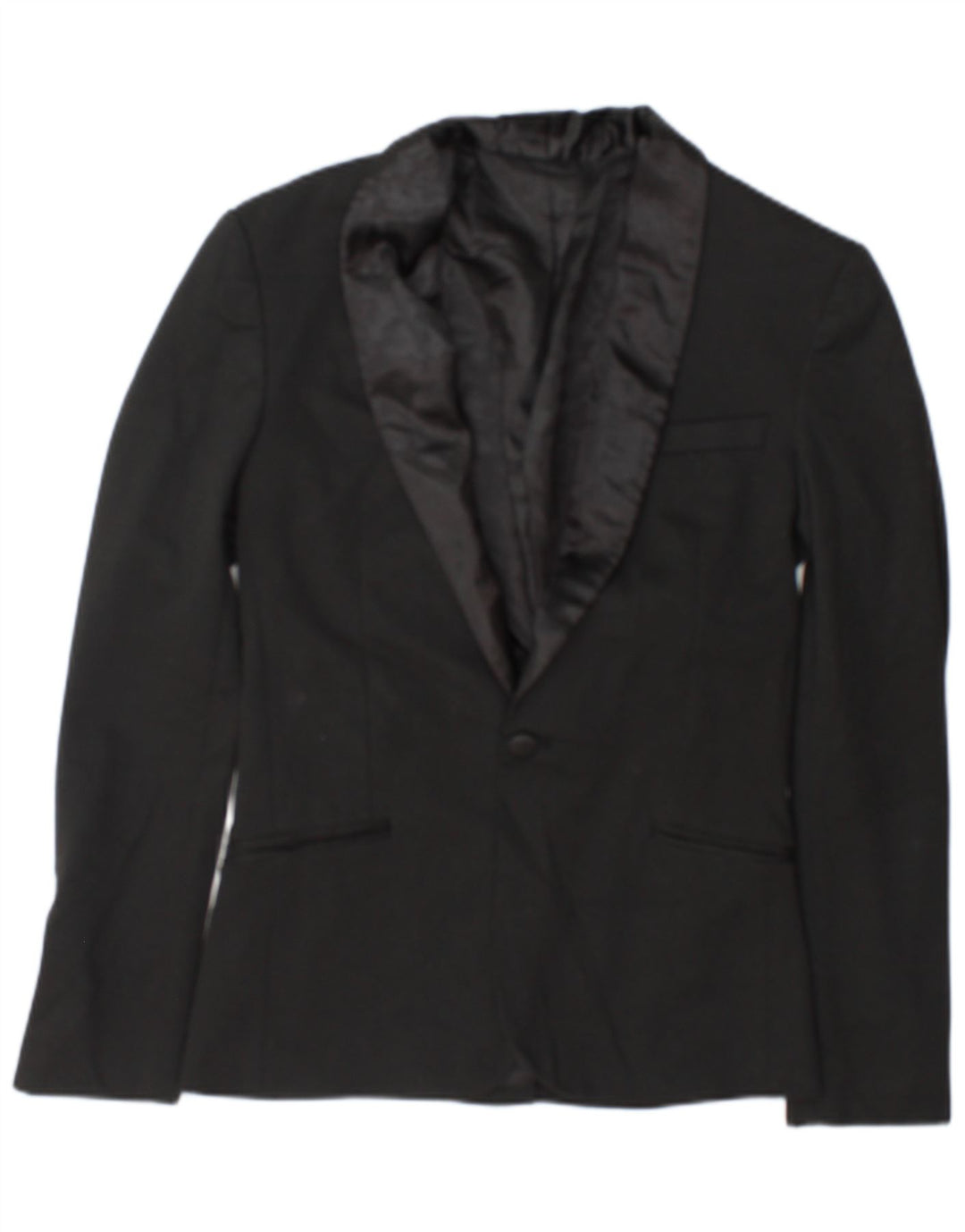 Jaqueta blazer masculina Zara com 1 botão Reino Unido 36 poliéster preto pequeno