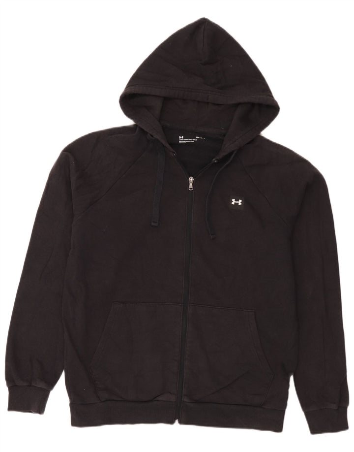 Suéter masculino Under Armour com capuz e zíper médio algodão preto