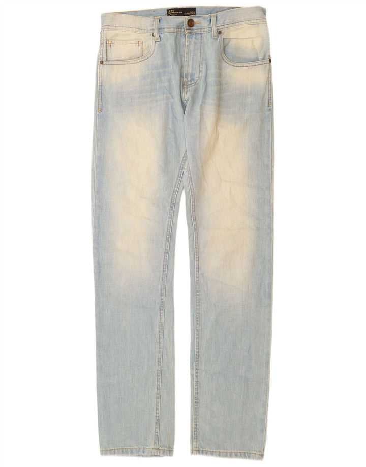 Zara Mens Slim Jeans EU 38 Pequeno W30 L34 Azul Algodão