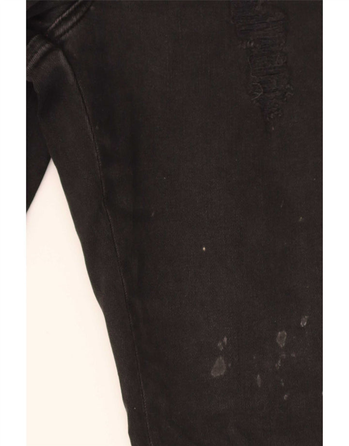 Calça jeans feminina Ted Baker desgastada slim W28 L28 algodão preto