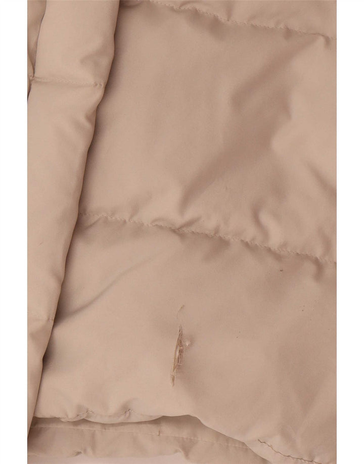 Casaco acolchoado superdimensionado feminino Ellesse UK 14 poliéster bege médio