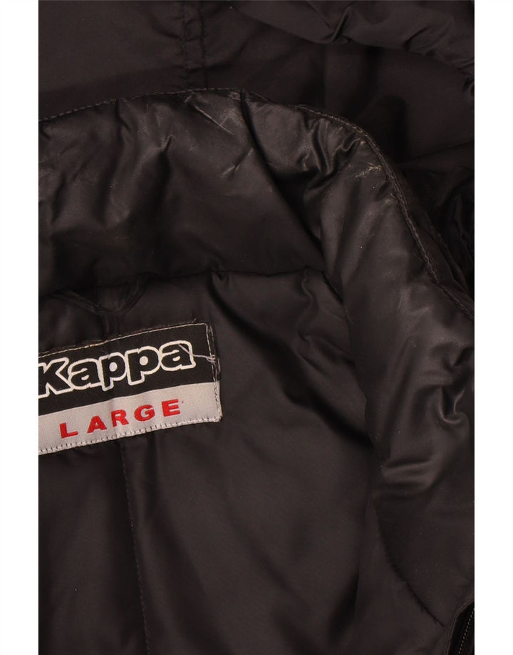 Jaqueta masculina acolchoada com capuz Kappa UK 40 grande poliamida preta