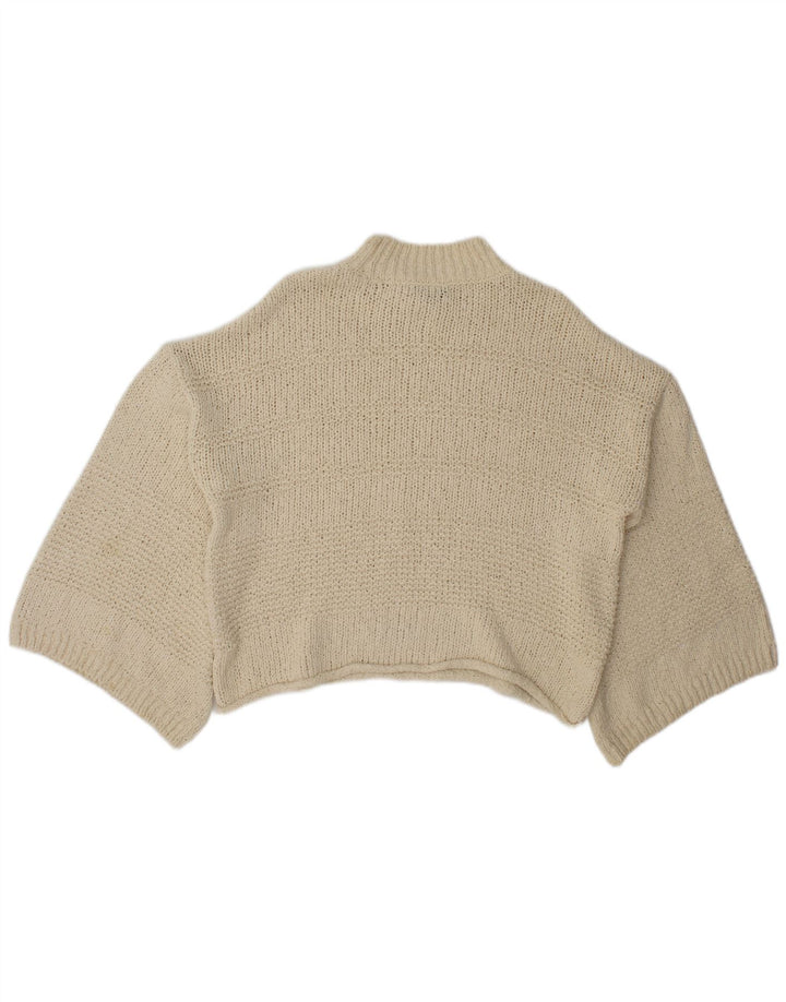Topshop suéter feminino grande com gola de tartaruga Reino Unido 8 pequeno off white