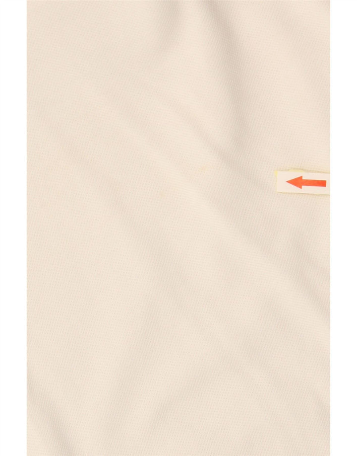 Camisa polo feminina BRIT BURBERRY Reino Unido 12 médio off white algodão