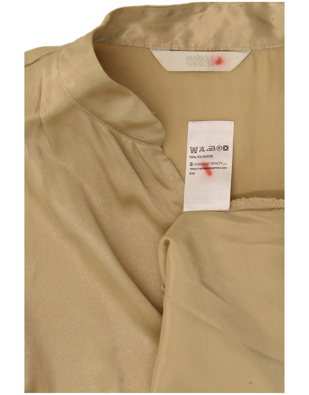 Blusa feminina sem mangas Marks & Spencer Reino Unido 10 pequena dourada poliéster