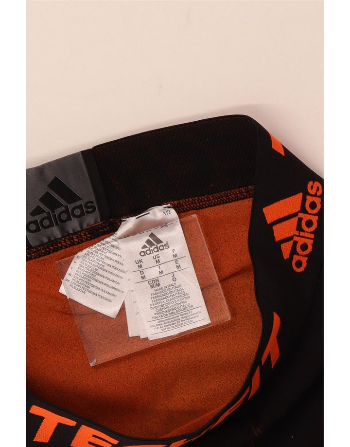 Shorts esportivos gráficos masculinos Adidas médio poliéster manchado preto