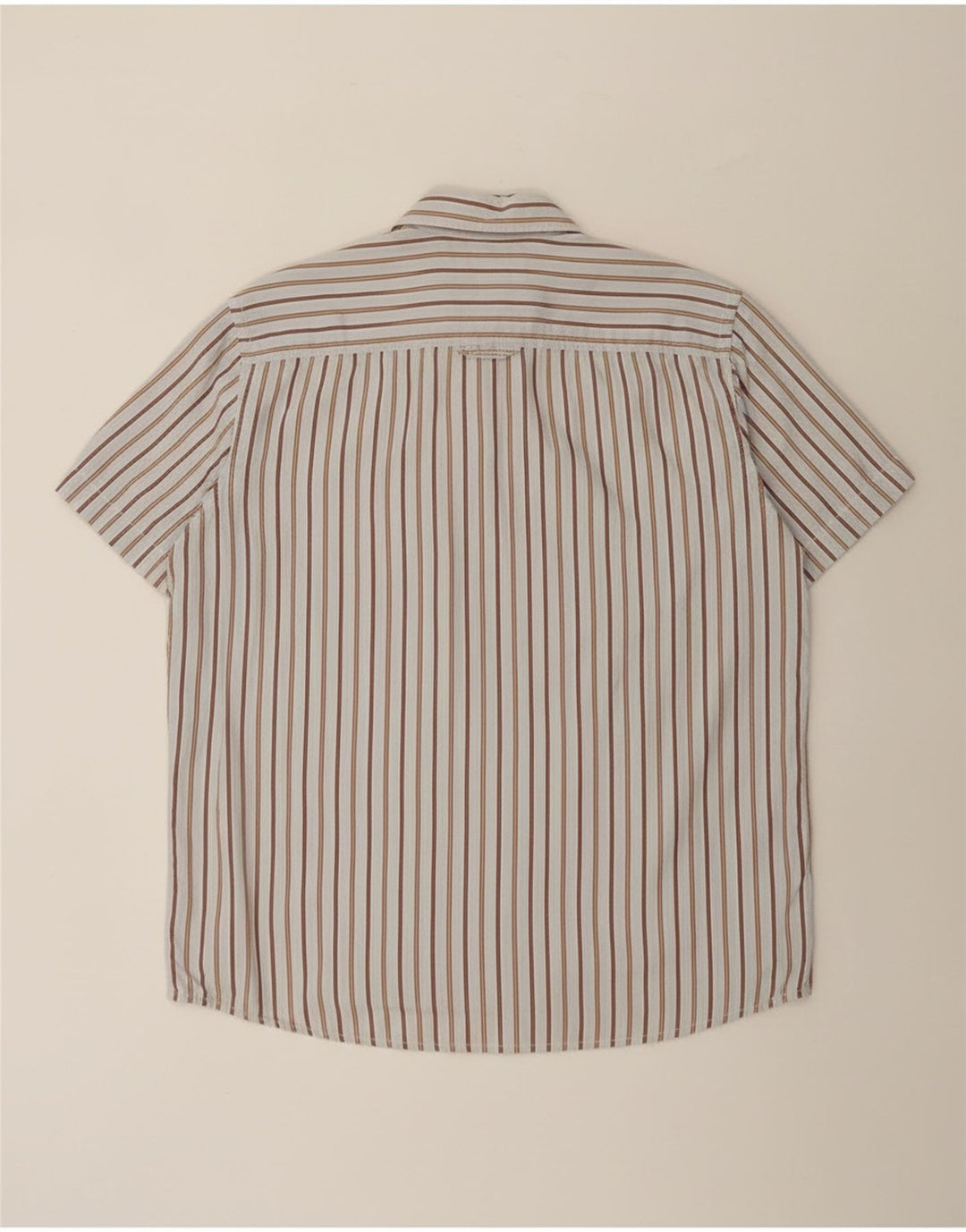 Camel Active Camisa masculina de manga curta XL algodão listrado azul