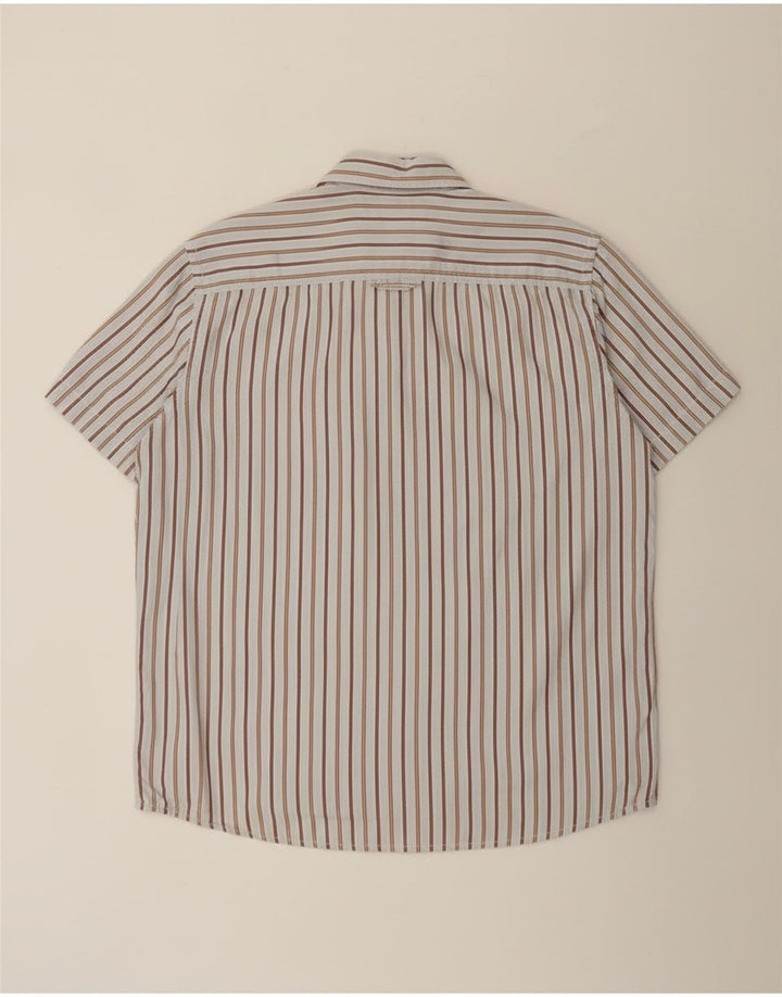 Camel Active Camisa masculina de manga curta XL algodão listrado azul