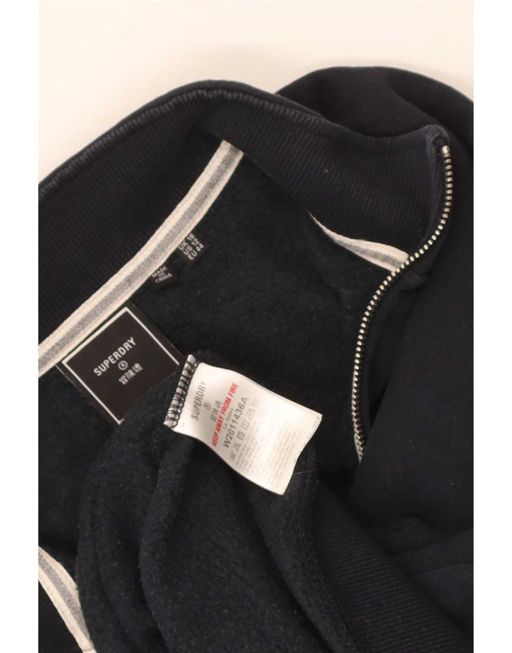 Superdry moletom feminino oversized crop jumper UK 16 grande azul marinho