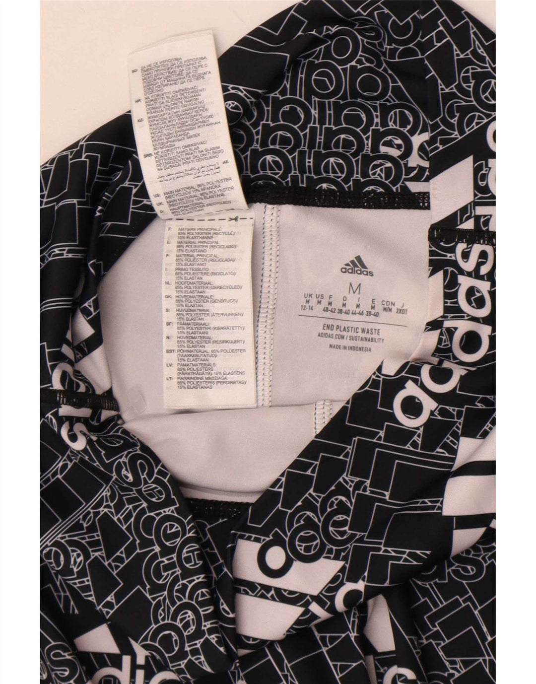 Leggings Adidas Femininas UK 12/14 Médio Preto Poliéster