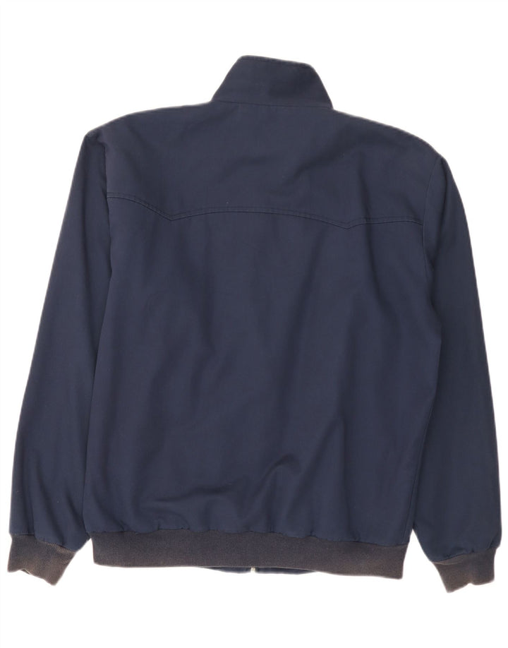 Jaqueta bomber masculina de três tempos Reino Unido 40 grande algodão azul marinho