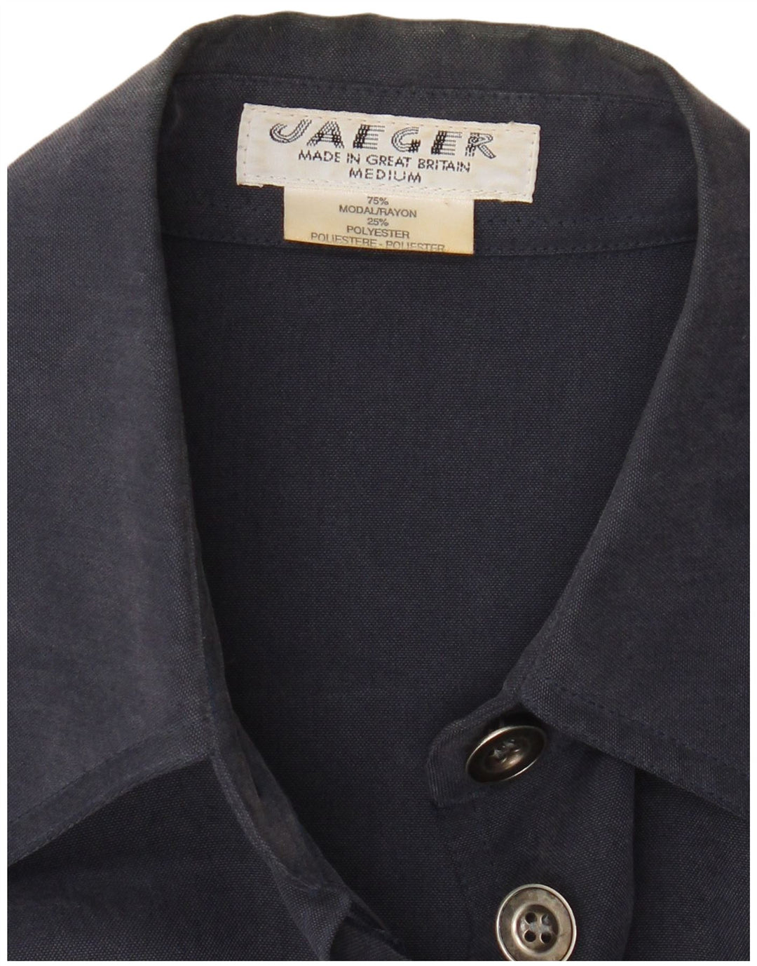 Sobretudo feminino Jaeger UK 14 médio azul marinho modal