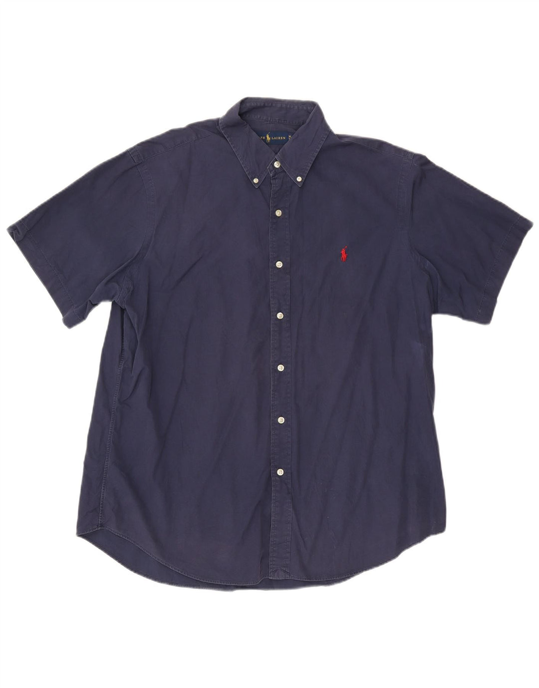 Camisa masculina de manga curta Ralph Lauren XL azul marinho algodão
