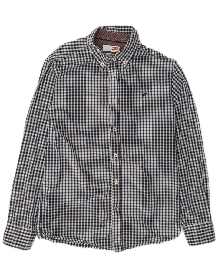 Camisa masculina Mustang Slim Fit médio algodão guingão azul marinho