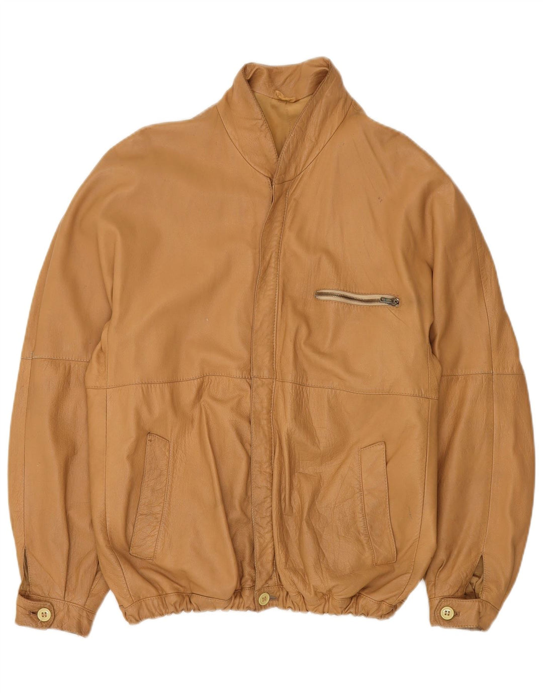 Jaqueta masculina de couro bomber Essebi IT 56 3XL couro bege