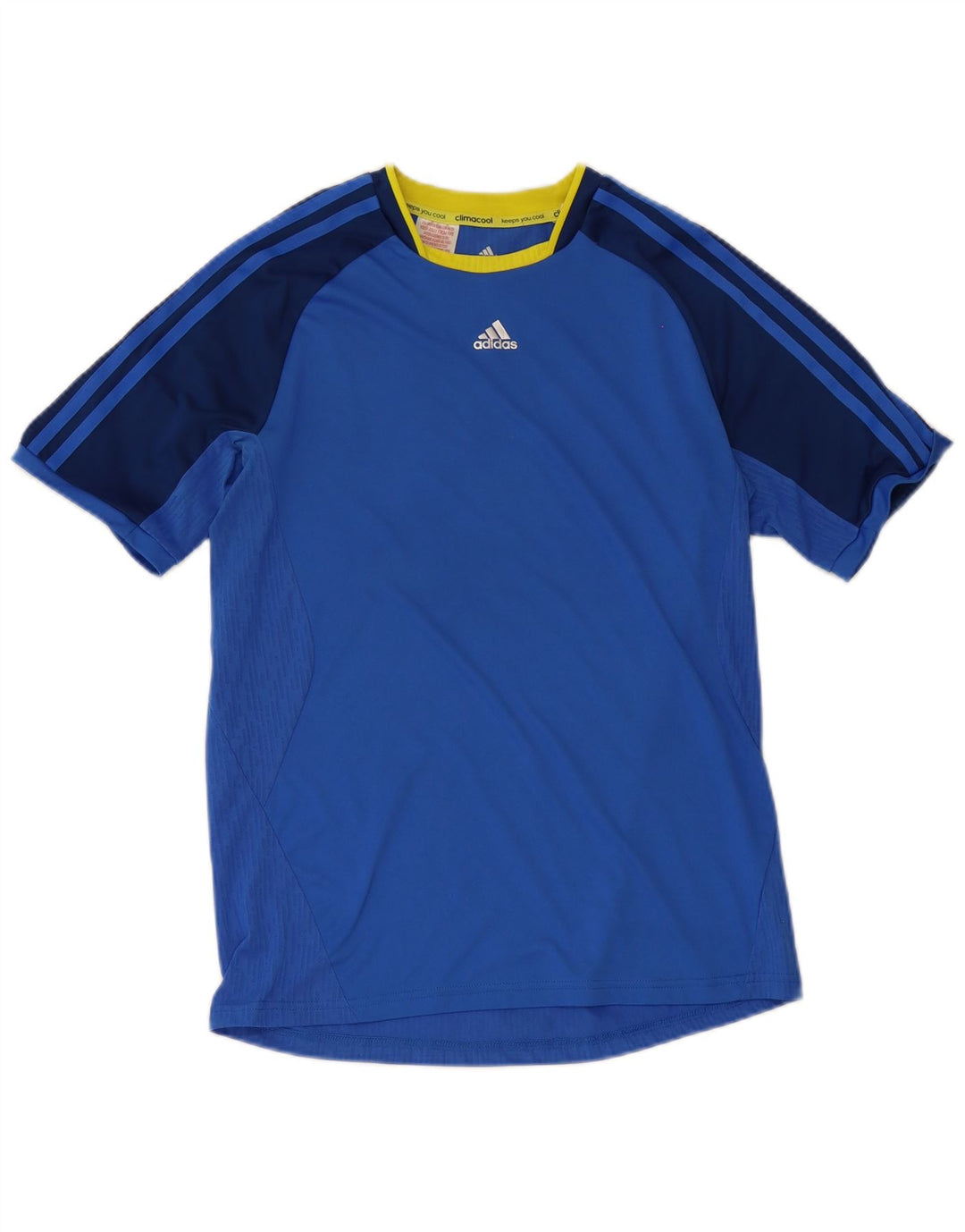 Camiseta Adidas Menino Climacool Top 15-16 Anos Azul Colorblock Poliéster