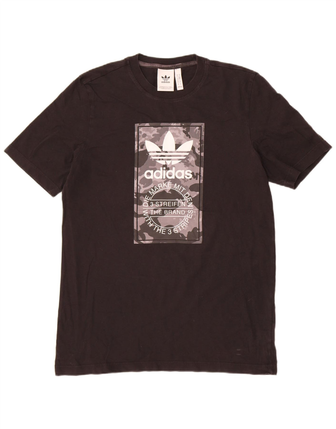 Adidas Mens Graphic T-Shirt Top Médio Algodão Preto