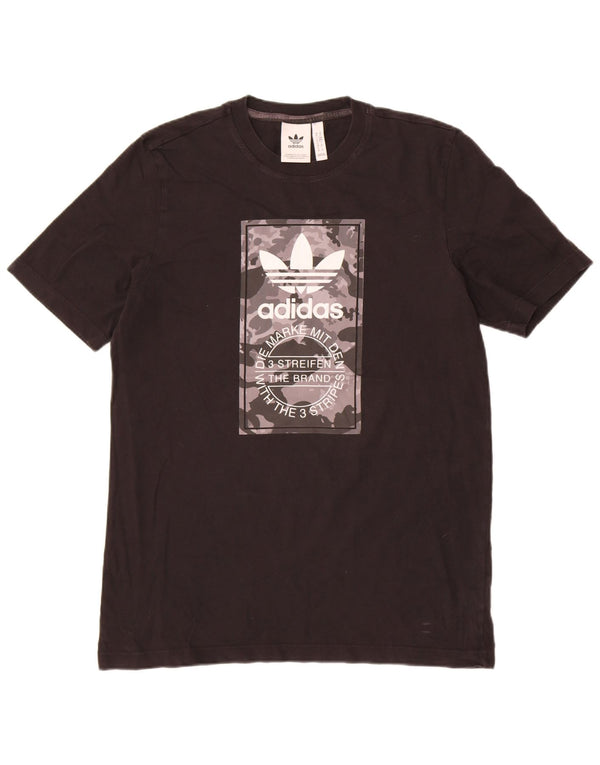 Adidas Mens Graphic T-Shirt Top Médio Algodão Preto