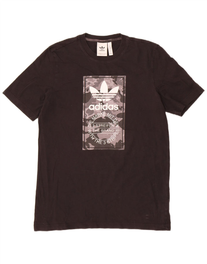 Adidas Mens Graphic T-Shirt Top Médio Algodão Preto