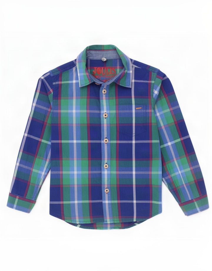 Joules Camisa Menino 4-5 Anos Azul Xadrez Algodão