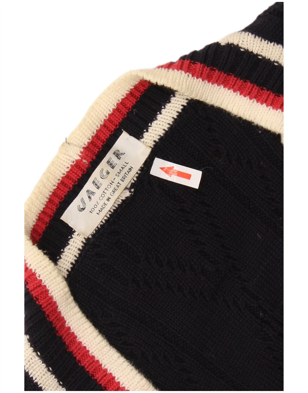 Suéter cardigã feminino grande JAEGER Reino Unido 10 pequeno bloco colorido azul marinho