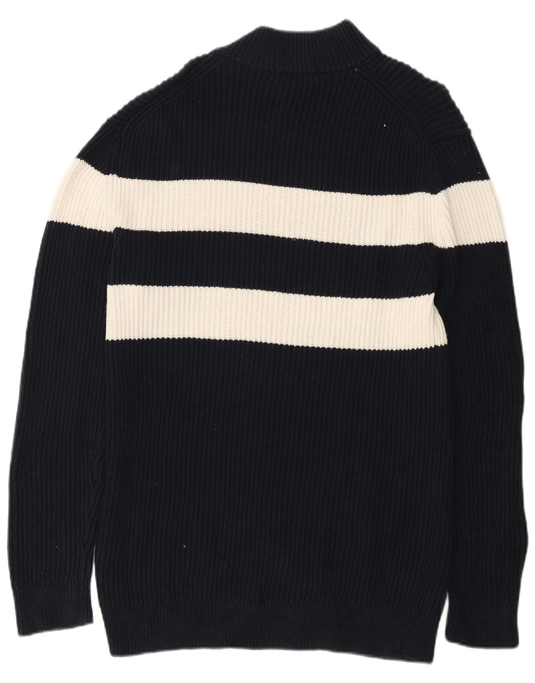 Suéter masculino com gola tartaruga da French Connection listrado azul marinho médio