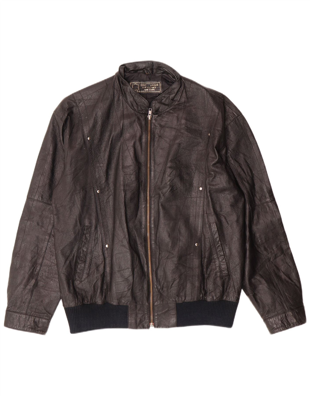 Jaqueta de couro masculina ESCO IT 52 XL couro preto