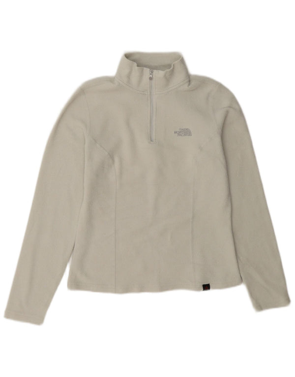 Suéter de lã feminino The North Face com zíper e gola UK 6 XS poliéster branco