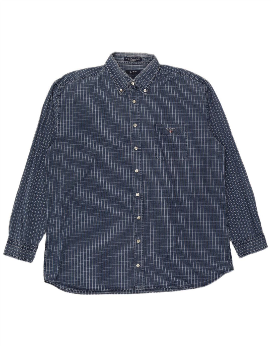 Camisa masculina Gant Regular Fit 2XL algodão xadrez azul