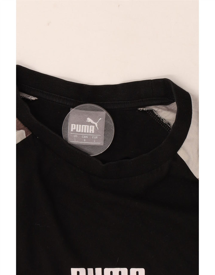 Puma Camiseta Masculina Graphic Top Grande Camuflagem Preta