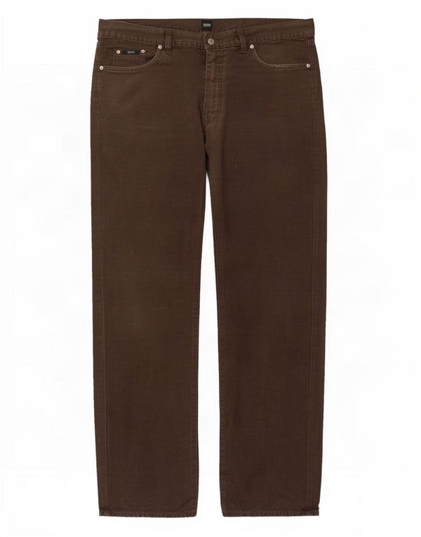 Calça casual reta masculina Hugo Boss W38 L34 algodão marrom