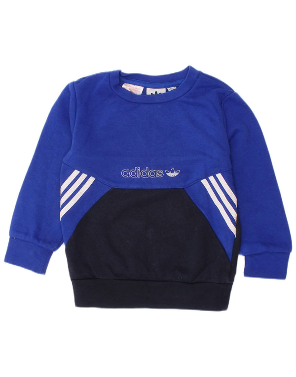 ADIDAS Baby Boys Graphic Sweatshirt Jumper 18-24 Meses Azul Colorblock