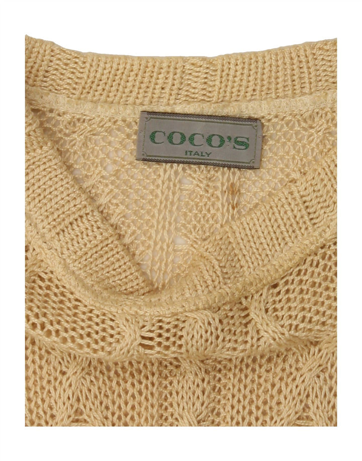 VINTAGE Mens Boat Neck Jumper Sweater Large Beige Argyle/Diamond Vintage Vintage and Second-Hand Vintage from Messina Hembry 
