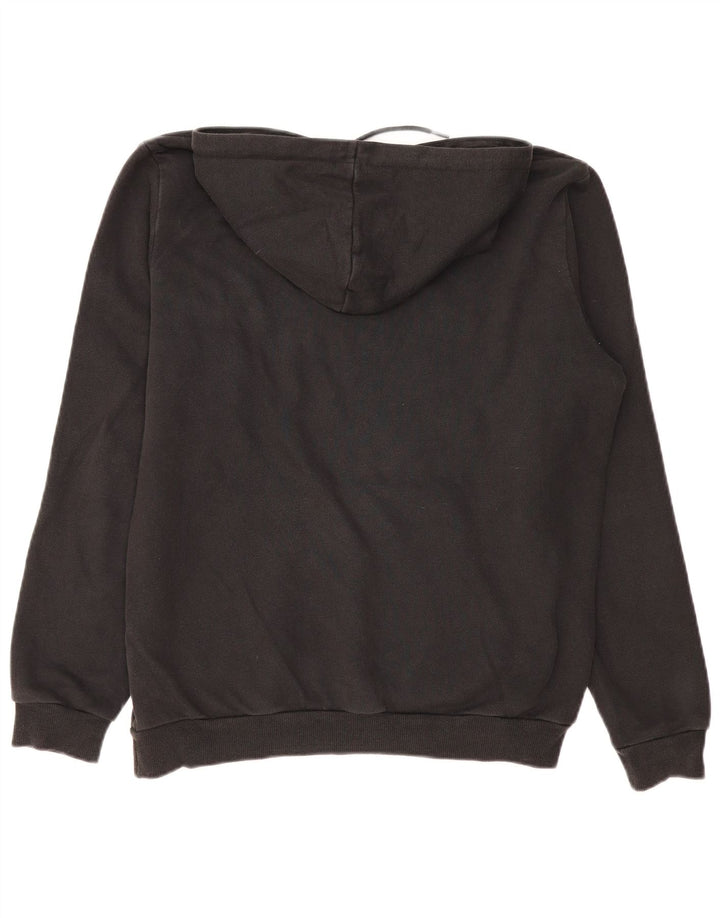 PUMA feminino gráfico moletom com capuz UK 14 médio algodão preto