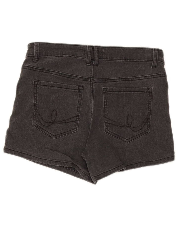 Shorts jeans feminino Oasis UK 10 pequeno W28 algodão cinza